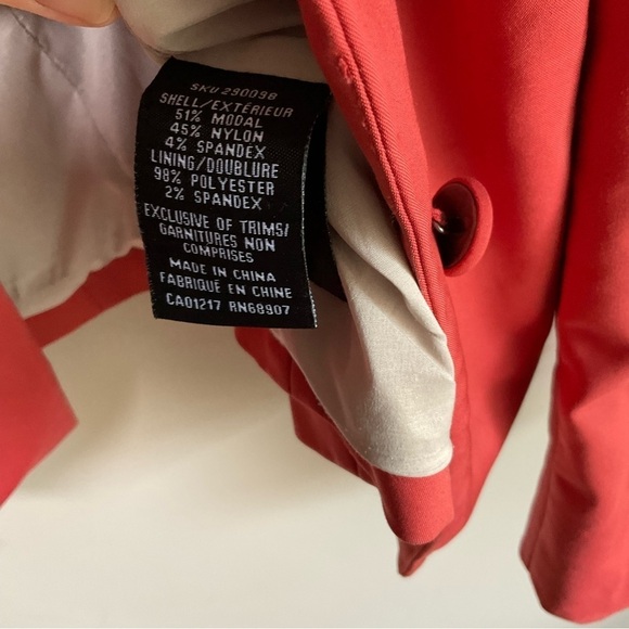 Le Chateau Two Button Women's Blazer  Scarlett Orange Size Small - Picture 9 of 10